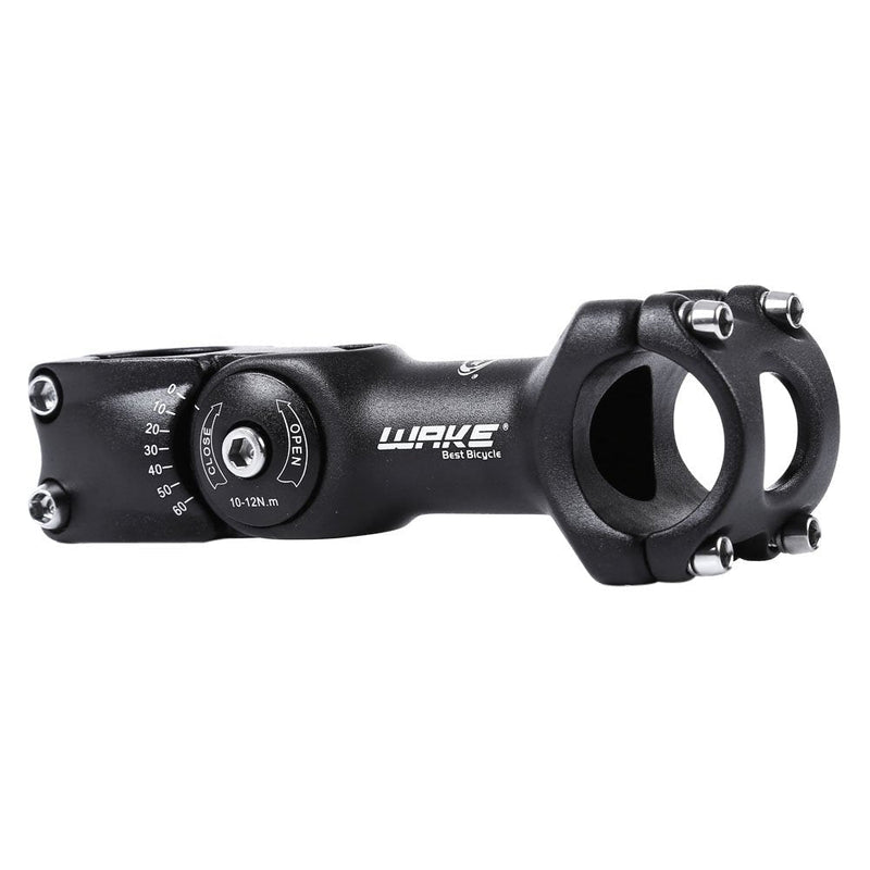 [Australia - AusPower] - Wake MTB Stem 31.8 90mm 110mm 0 60 Degree Adjustable Bike Stem Mountain Bike Stem Short Handlebar Stem for Most Bicycle, Road Bike, MTB, BMX, Cycling (Aluminum Alloy, Lightweight, Black) 31.8*110 