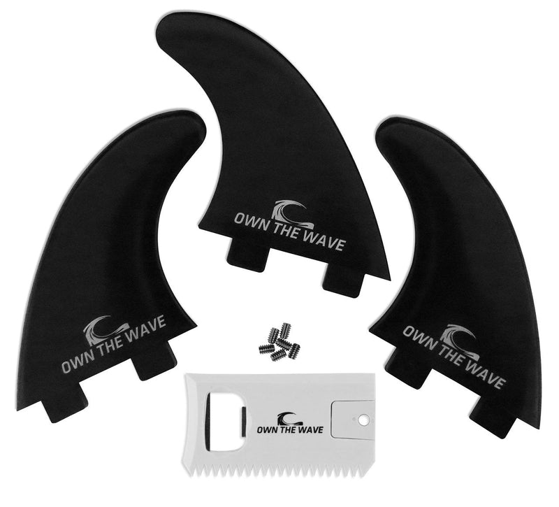 [Australia - AusPower] - Own the Wave Fiberglass Reinforced Surfboard Fins - 3 Thruster Fins (FCS G5 M5 Style) Comes with FCS Screws and Hex Key 