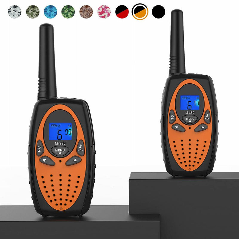 [Australia - AusPower] - Two Way Radios for Adults, Topsung M880 FRS Walkie Talkie Long Range with VOX Belt Clip/Hands Free Walki Talki with Noise Cancelling for Women Kids Camping Hiking Cruise Ship (Orange 2 in 1) M880 orange 