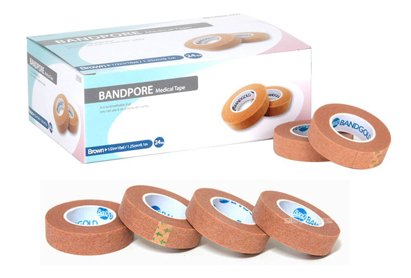 [Australia - AusPower] - BANDPORE Micropore Medical Paper Tape Roll - 1/2" X 10yds (24 Rolls per Box) Flesh 