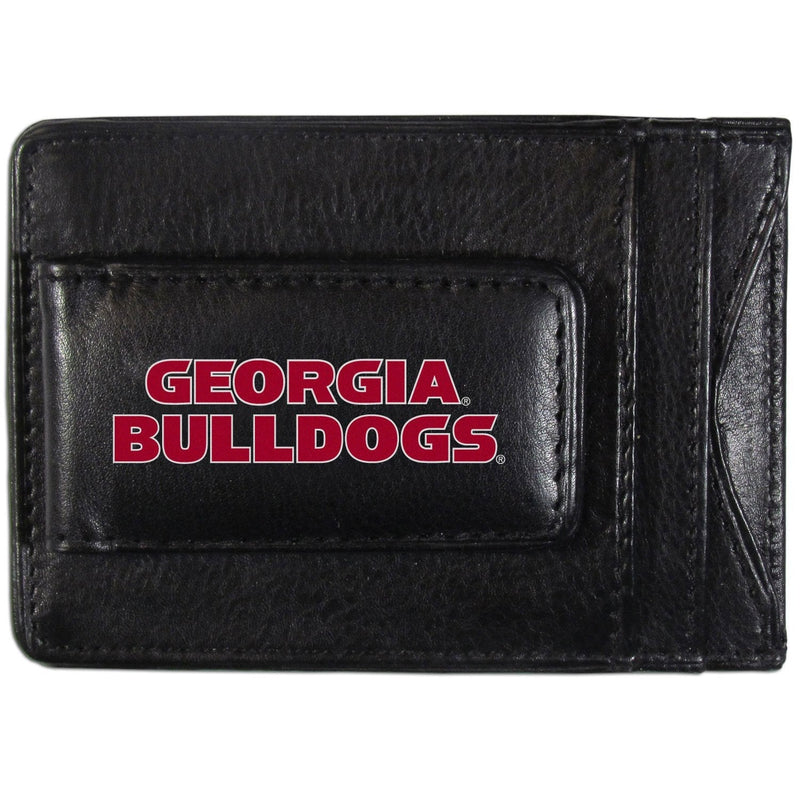 [Australia - AusPower] - Siskiyou Sports Logo Leather Cash and Cardholder Georgia Bulldogs Slim Black 