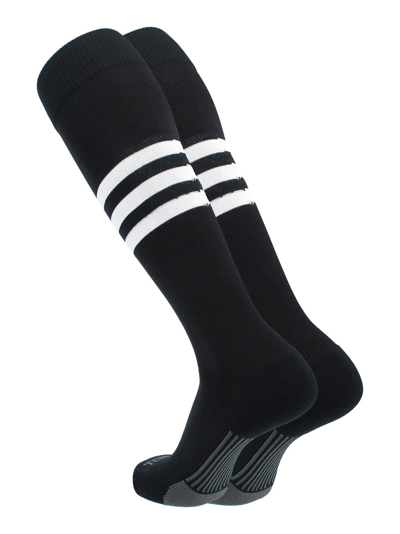 [Australia - AusPower] - TCK Elite Performance Baseball Socks Dugout Pattern I Softball Mens Womens Black/White Small 
