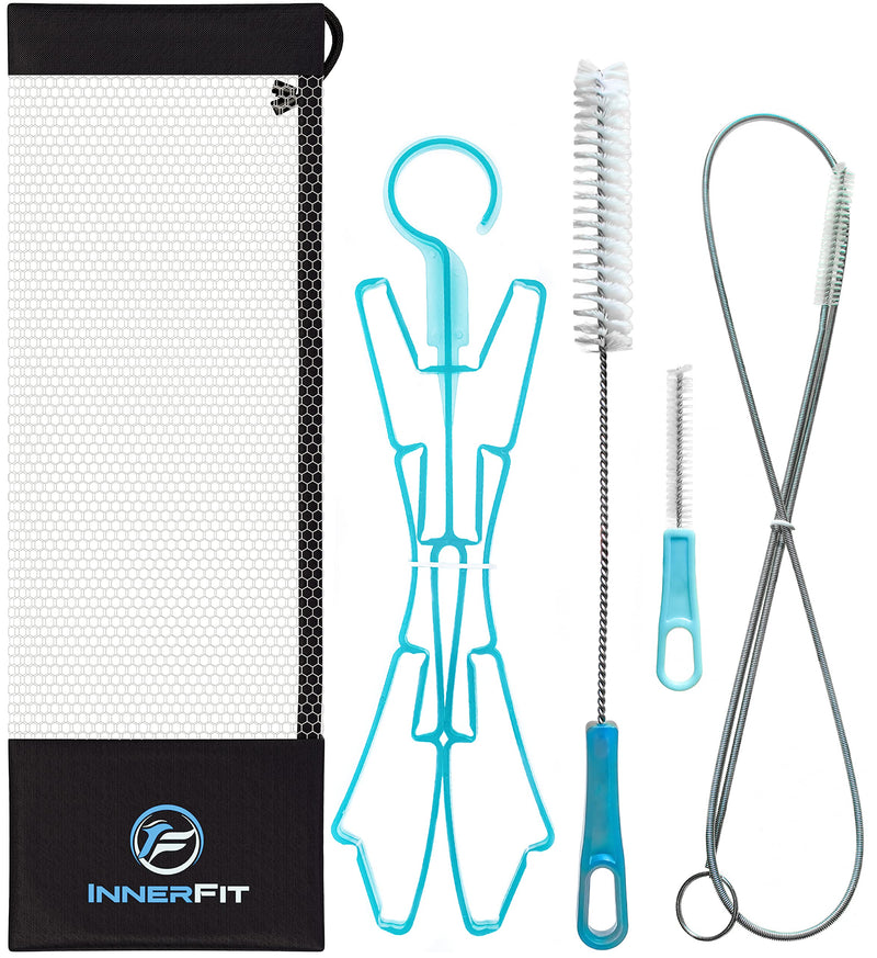 [Australia - AusPower] - InnerFit Hydration Bladder Cleaning Kit - 5 in 1 Water Bladder Cleaning Kit for Universal Bladders - 3 Brushes - 1 Collapsible Frame - 1 Carrying Pouch 