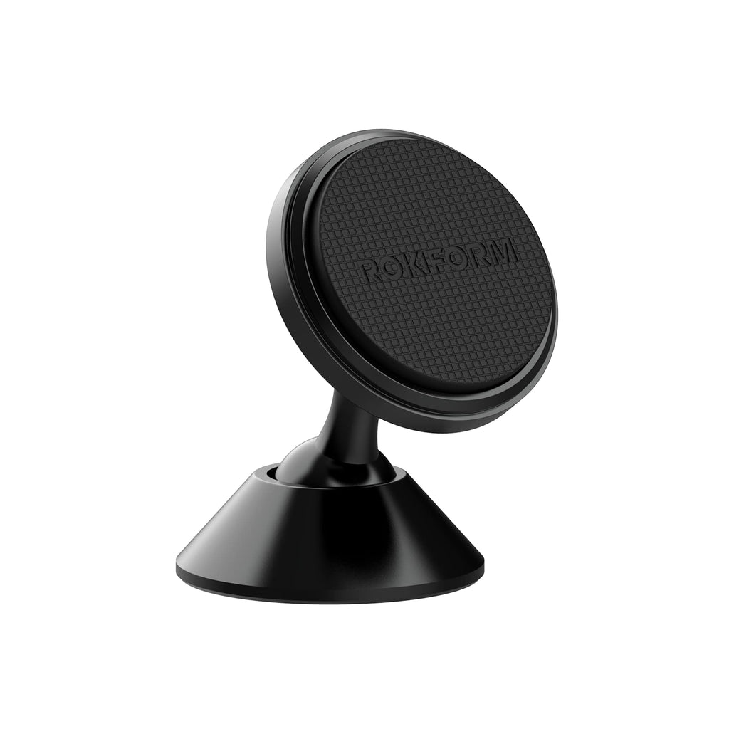 [Australia - AusPower] - Rokform - Adjustable Magnetic Car Mount, 360 Degree Swivel with 3M VHB Tape, Cell Phone Holder, Aluminum Dashboard Phone Mount Stand for Truck Car & Van (Black) Black One Size 