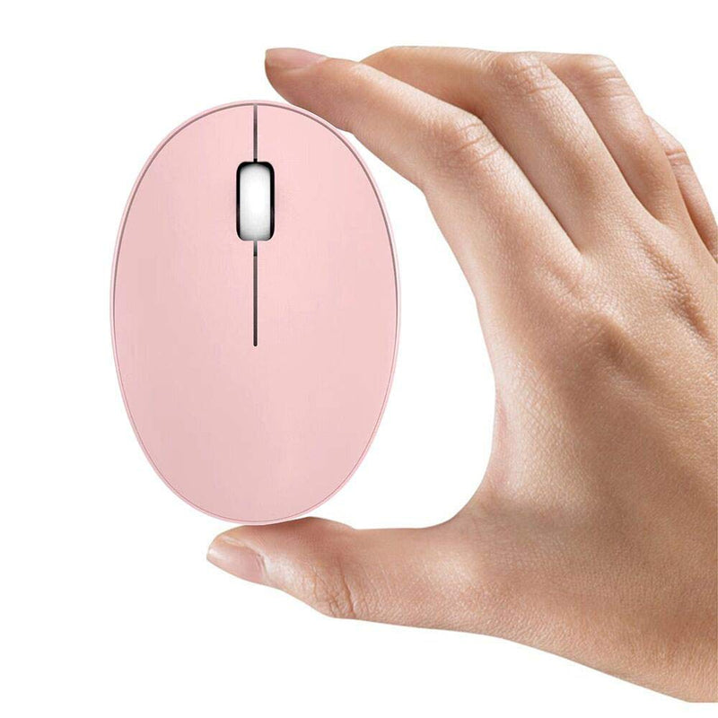 [Australia - AusPower] - TENMOS Mini Rechargeable Wireless Mouse, 2.4GHz Optical Travel Mouse Slient Wireless USB Computer Mouse for Kids/Girls, Auto Sleeping, 3 Buttons, 1000 DPI Compatible with Laptop, PC, Computer (Pink) pink 