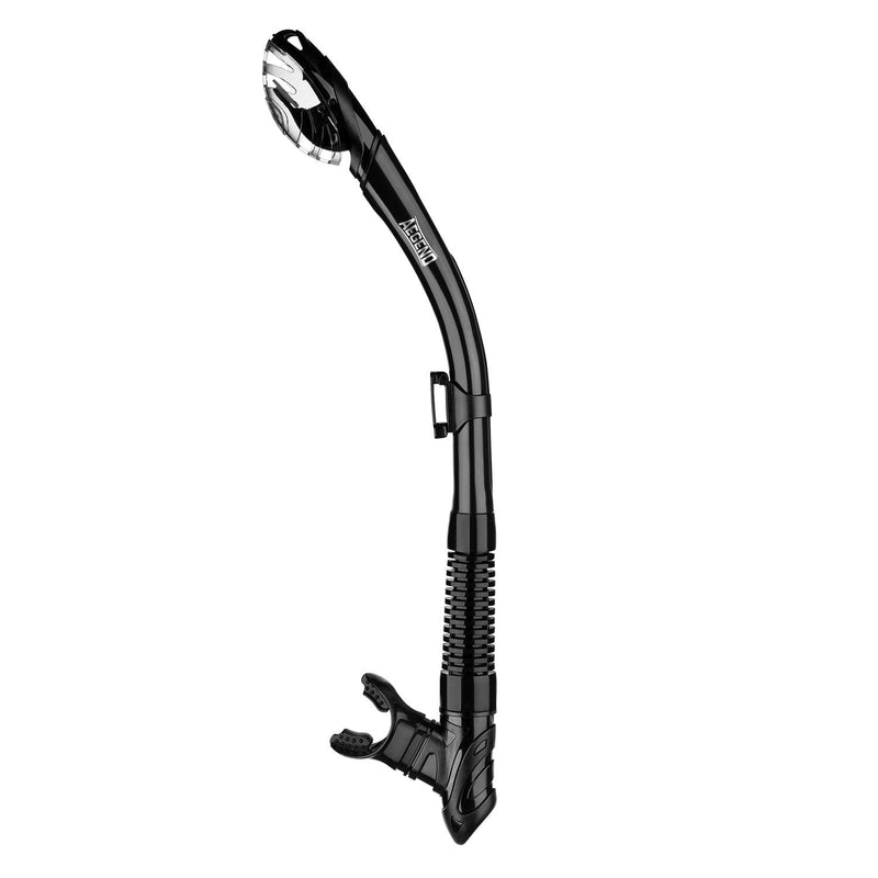 [Australia - AusPower] - Aegend Dry Snorkel, Dive Mask Easy-Breath Free Diving Snorkel for Snorkeling Scuba Diving Freediving Swimming, with Top Dry Valve and Food-Grade Silicone Mouthpiece Black 