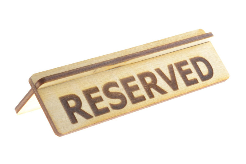 [Australia - AusPower] - Reserved Table Sign - for Restaurants, Cafes, Bars. Made from sustainable Plywood, Flat-Packed for Easy Assembly 