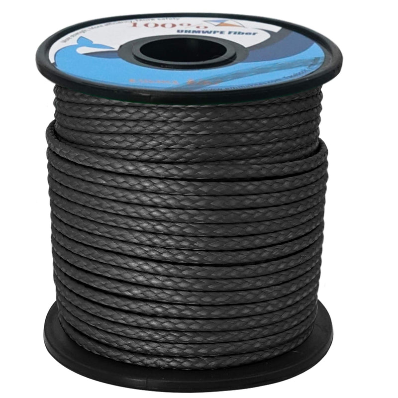 [Australia - AusPower] - emma kites Hollow UHMWPE Braided Cord 1.3mm, 1.6mm, 1.8mm, 2mm Spliceable for Tent Guyline Tarp Hammock Ridgeline Whoopie Sling Bear Bagging for Camping Backpacking 1.3mm(Dia.)x100ft | 580Lb Black 