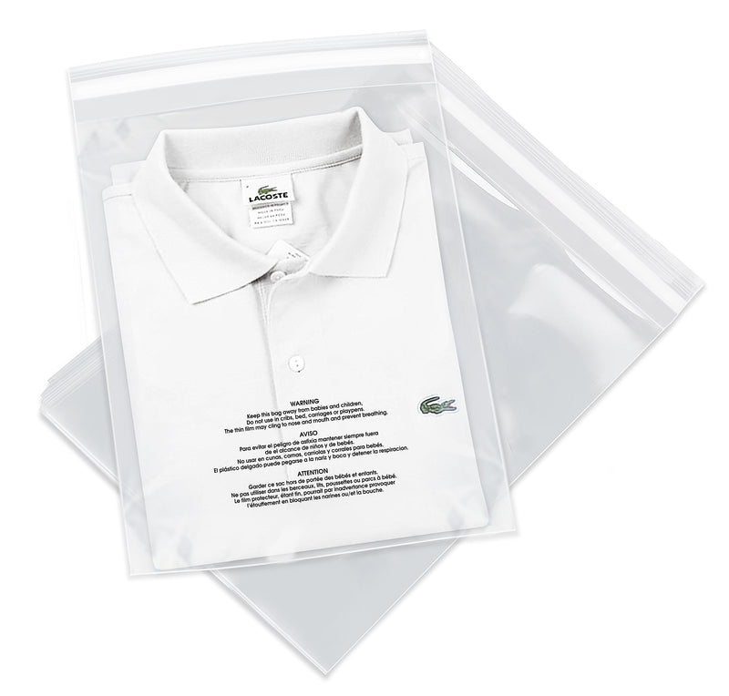 [Australia - AusPower] - Spartan Industrial - 10” X 13” (100 Count) Self Seal Clear Poly Bags with Suffocation Warning for Packaging, T Shirts & FBA - Permanent Adhesive 10" X 13" 