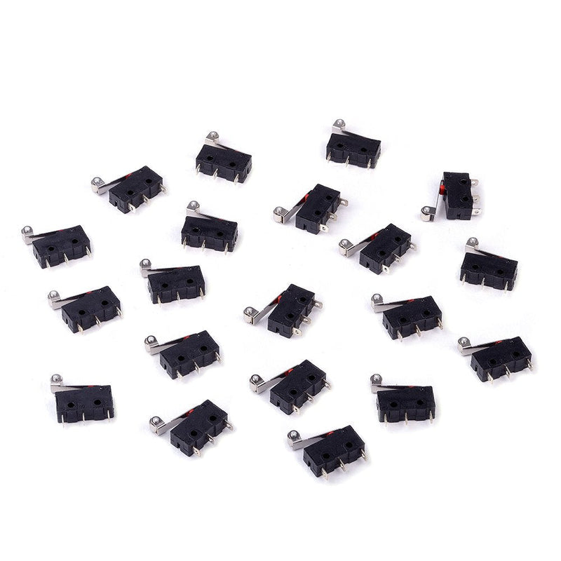 [Australia - AusPower] - Cylewet 20Pcs Momentary Hinge Metal Roller Lever Micro Switch AC 5A 125 250V SPDT 3 Pins (Pack of 20) CYT1096 