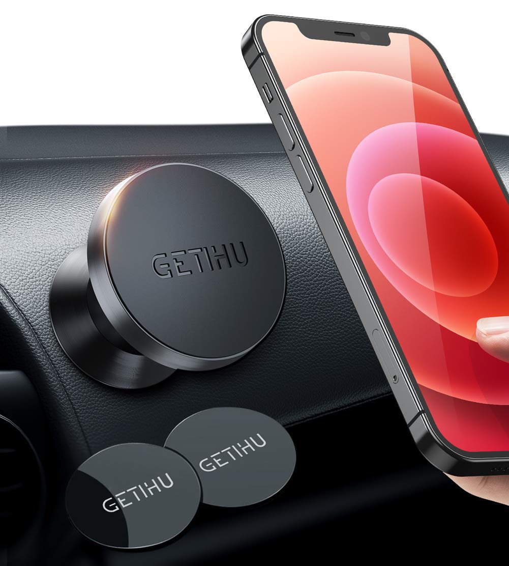 [Australia - AusPower] - GETIHU Phone Holder for Car, 360° Dashboard Car Phone Mount, Universal Magnetic Cell Phone Car Holder GPS, Compatible with iPhone 13 12 Pro X 8 Plus Samsung Galaxy Note 9 S10 Huawei Xiaomi OnePlus Etc Black 