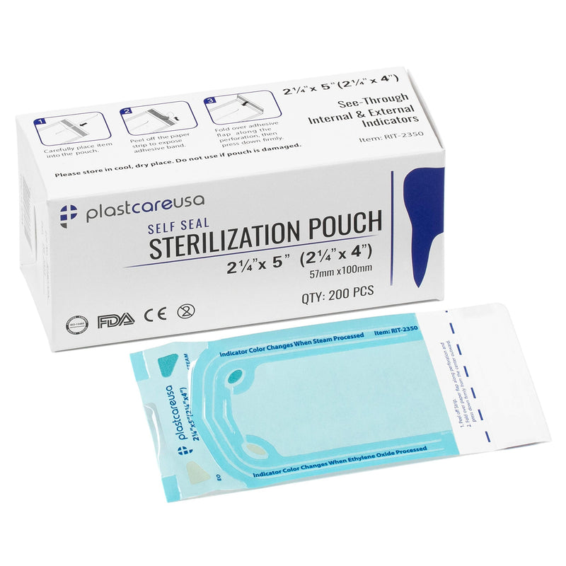 [Australia - AusPower] - 400 2.25 x 4 Inch Self Sterilization Autoclave Pouches for Cleaning Tools, Sterilizer Bags for Dental Offices, Pouch for Dentist Tools, 2 Boxes of 200 