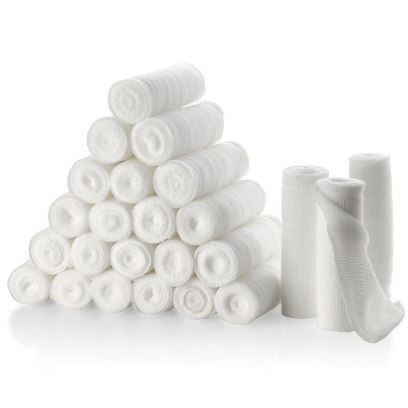 [Australia - AusPower] - Gauze Bandage Rolls - 4 Yards Per Roll of Sterile Medical Grade Gauze Bandage and Stretch Bandage Wrapping for Dressing All Types of Wounds and First Aid Kit by MEDca, (4" Pack of 24) 4 Inch 24 Count (Pack of 1) 