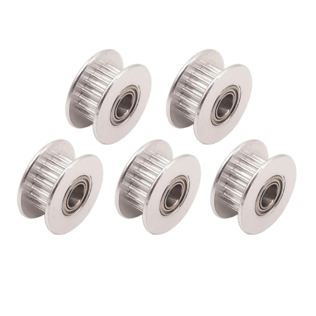 [Australia - AusPower] - WINSINN GT2 Idler Pulley 20 Teeth 5mm Bore 6mm Width Timing Pulley Wheel Aluminum for 3D Printer (Pack of 5Pcs) 6mm Belt 5mm Bore 20T With Tooth 