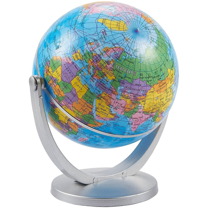 [Australia - AusPower] - Juvale Small Spinning World Globe with Stand for Office Desktop, Classroom (4 Inches) 