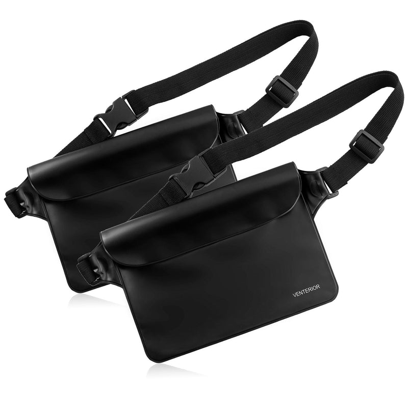 [Australia - AusPower] - Venterior Waterproof Pouch 2 Pack with Adjustable Waist Strap - Keep Your Phone Wallet Safe and Dry - Dry Bag for Swimming Snorkeling Boating Sailing Water Parks 