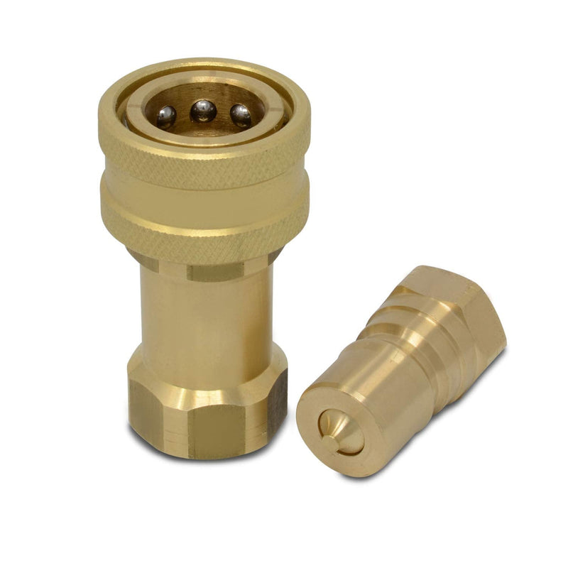 [Australia - AusPower] - 3/8″ NPT ISO 7241-B Brass Quick Disconnect Hydraulic Coupler Set … 