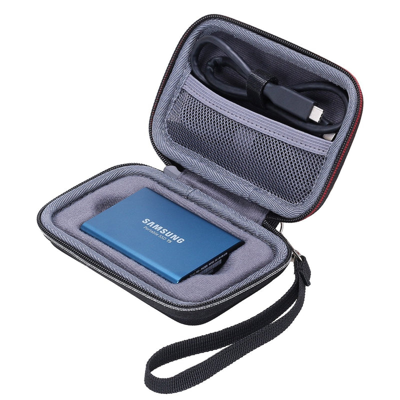 [Australia - AusPower] - XANAD Case for Samsung T5/T3 SSD 1TB 2TB 500GB 250GB Within Size 3'' x 1.2'' x 1'' Portable External Solid State Hard Drives (Not fit Samsung T7/T7 Touch) - Travel Carrying Bag (Inside Grey) Grey Case Only Fit T5 SSD 