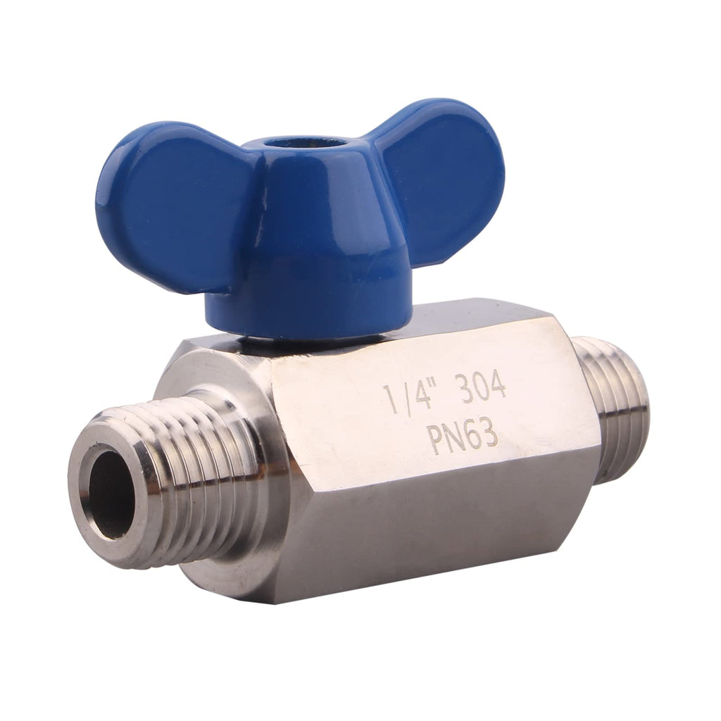 [Australia - AusPower] - DERNORD Stainless Steel Ball Valve - 1/4 Inch NPT Thread Male Small Mini Ball Valve (1/4" Male&Male) 1/4" Male&Male 