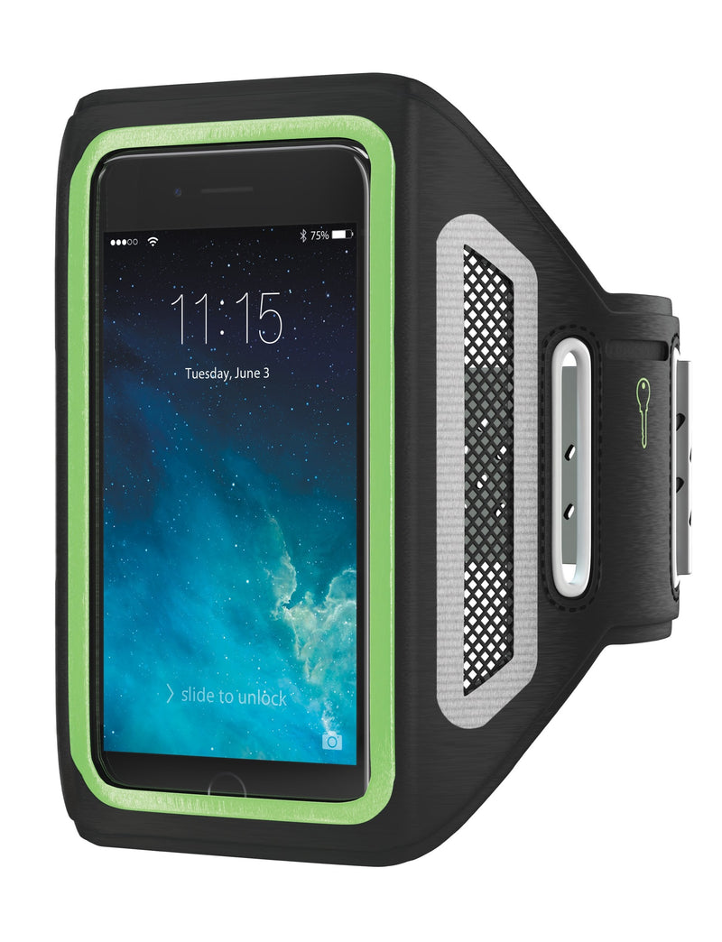 [Australia - AusPower] - Just Wireless Sport Running Phone Armband - Key/Card Holder, Screen Protector, Comfort-Fit Breathable Lycra Fits Phones up to 3.2" W (iPhone Xs, XS Max, XR, X, 8, 7, 6 Plus Sizes, Samsung Galaxy) 