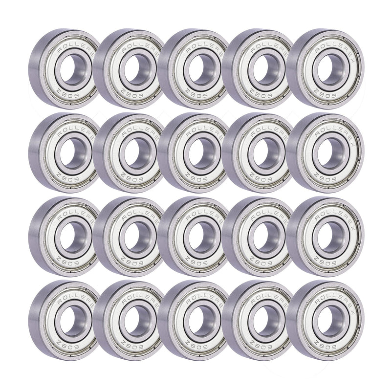 [Australia - AusPower] - Rollerex 20-Pack, 608ZZ ABEC-5 Wheel Bearings (for Any Products Using Roller Skate Wheels) (Chrome Steel) - for Inline, Rollerskate, Skateboard, RipStik & More 