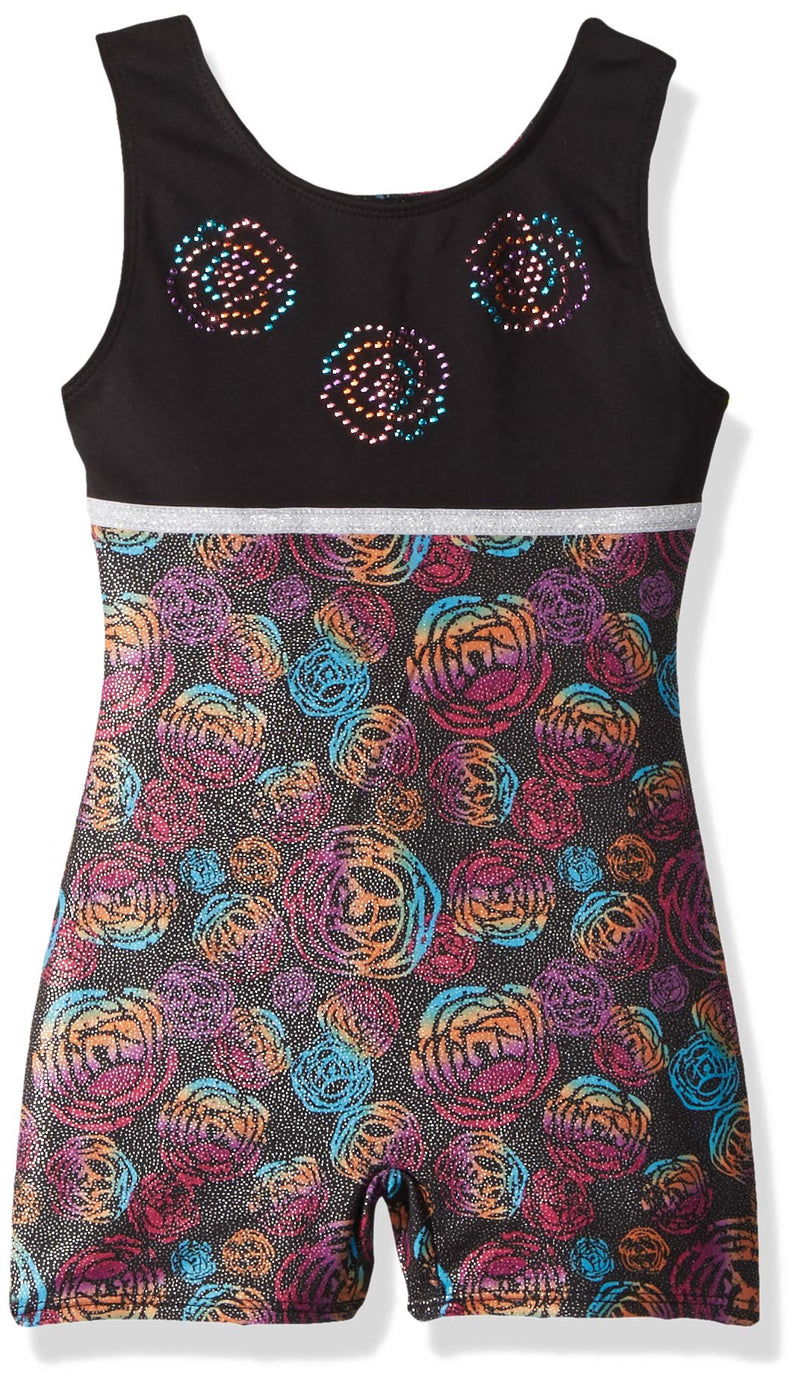 [Australia - AusPower] - Jacques Moret Girls' Cheetah Hearts Tank Biketard Little Girls Small Ombre Roses Black Color Block 