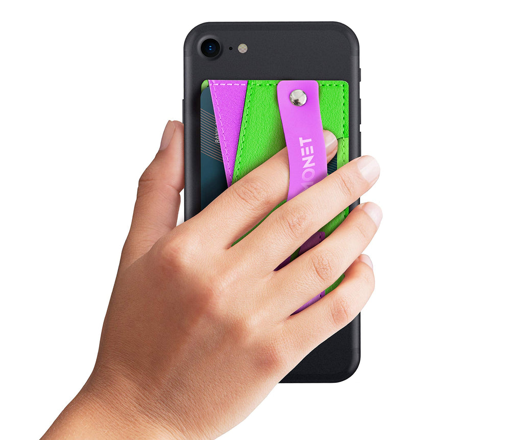 [Australia - AusPower] - Monet Ultra Grip 3-in-1 Smart Phone Wallet | Card Holder | Kickstand | Multi Green/Purple 