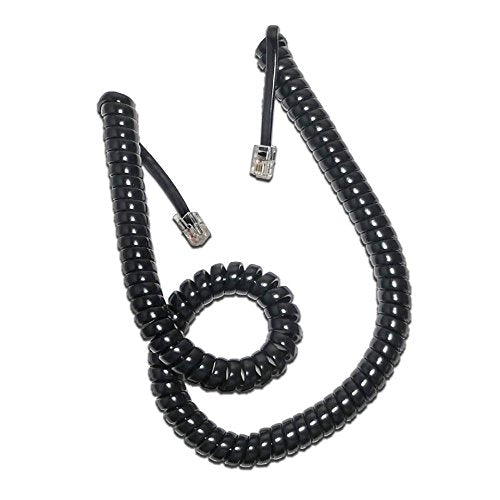 [Australia - AusPower] - Replacement Handset Cord (Curly Cord) (Black, 12 ft) Black 
