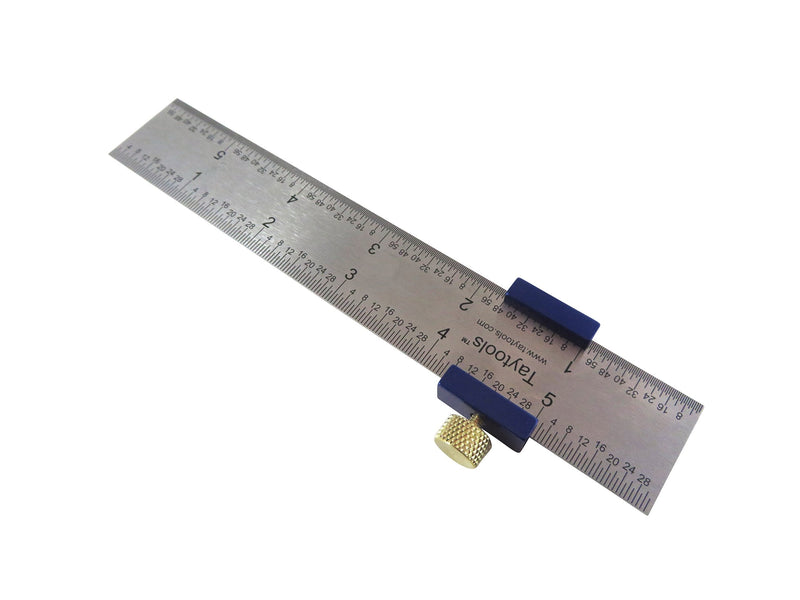 [Australia - AusPower] - Bundle Taytools 108883 Anodized Aluminum Ruler Stop Fence and 6 Inch Spring Steel Machinist Ruler 