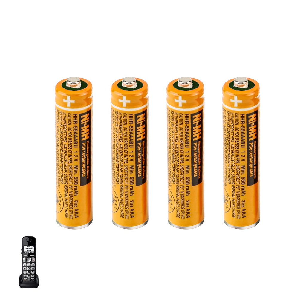 [Australia - AusPower] - 4PCS NI-MH AAA Rechargeable Battery, 1.2V 550mAh Battery for Panasonic Cordless Phone, HHR-55AAABU Replacement Battery 