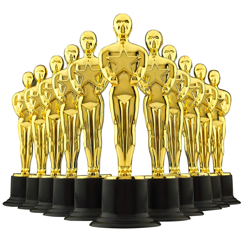 [Australia - AusPower] - 6" Gold Award Trophies - Pack of 12 Bulk Golden Statues Party Award Trophy, Party Decorations and Appreciation Gifts by Bedwina 