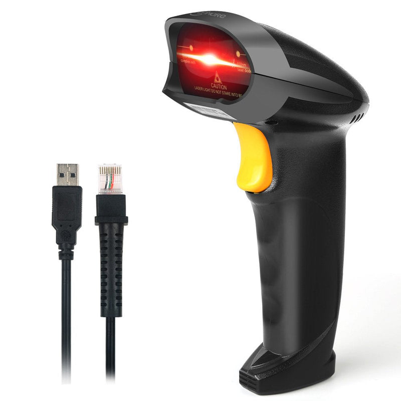 [Australia - AusPower] - Handheld USB Barcode Scanner Wired 1D Bar Code Reader with USB Cable for Supermarket, Convenience Store, Warehouse 