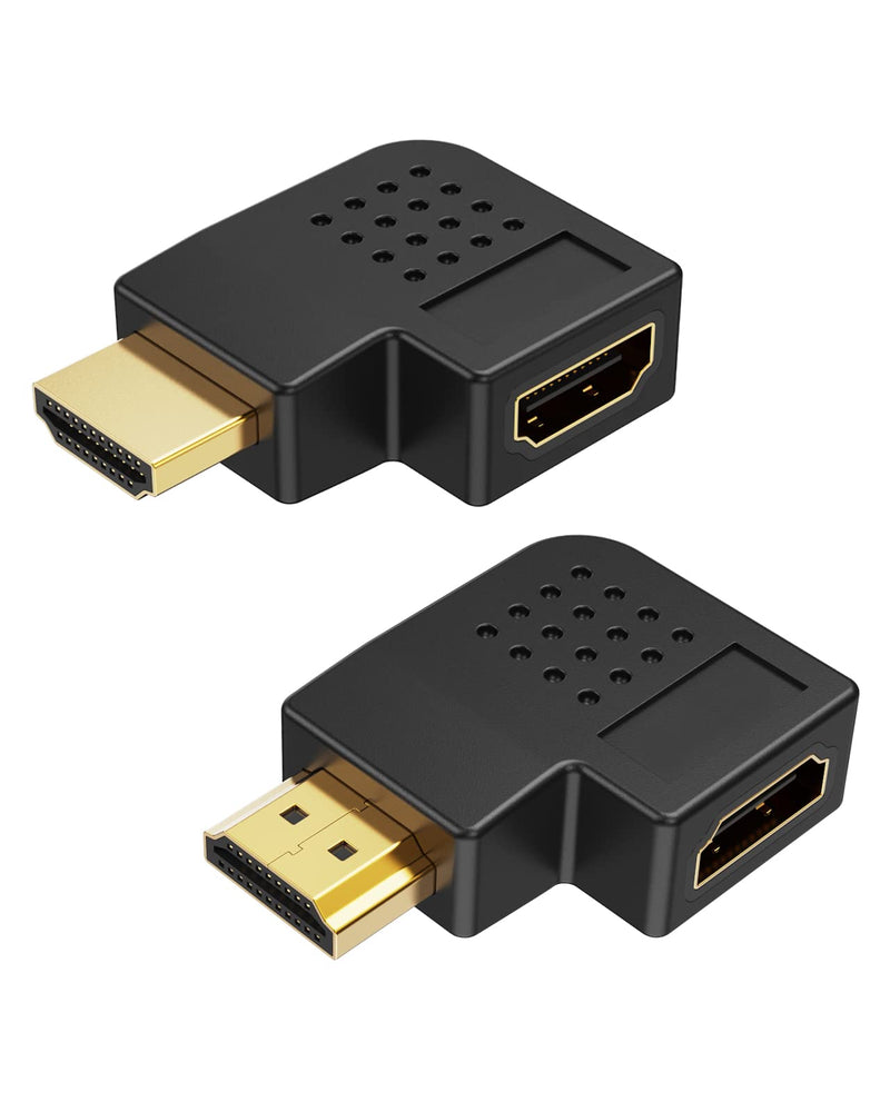 [Australia - AusPower] - HDMI Adapter Male to Female, CableCreation 2 Pack 90 and 270 Degree Right Angle Converter, HDMI L Shape Flat Extender for Wall TV, Roku, PS5, Fire Stick, Chromecast, Switch, Laptop,Xbox, PC Upward Angle-2Pack 