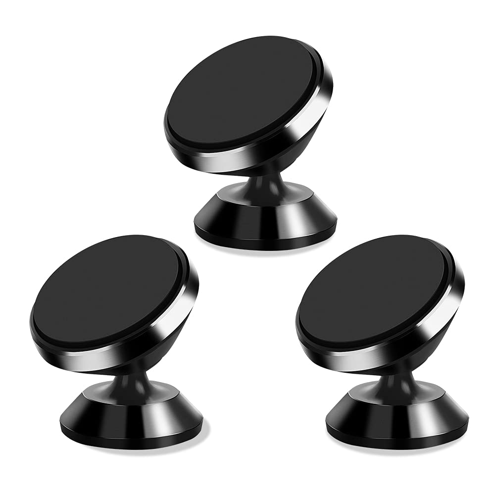 [Australia - AusPower] - [3 Pack] Magnetic Phone Car Mount, TIQUS Car Sturdy Stick-on Cell Phone Holder Car Built-in Amazing Strong Magnets, Hands Free Magnetic Car Phone Holder Mount with Strong Adhesive Mounting 