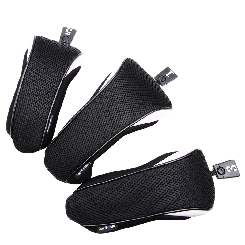 [Australia - AusPower] - Sword &Shield sports 3pcs/Set Driver # 1 3 5 Fairway Wood Cover Golf Club Headcover Black 