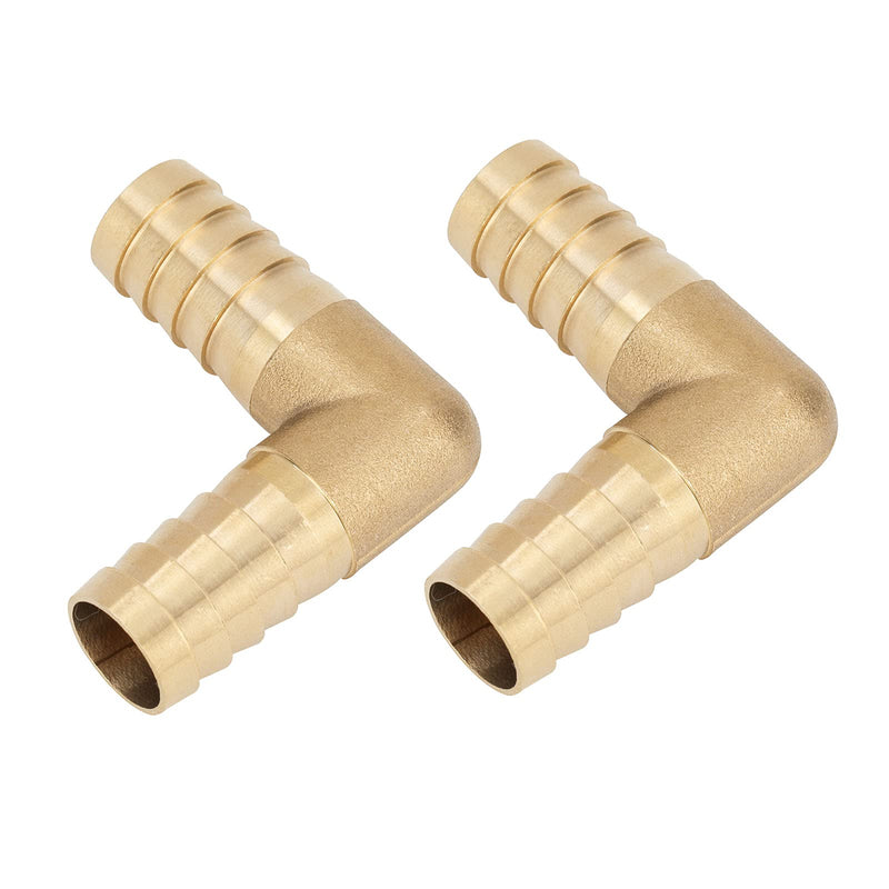 [Australia - AusPower] - Yoebor Brass Hose Barb Fitting 90 Degree L Right Angle Elbow Barbed 16mm 5/8" Hose ID, Fuel / Air / Water / Boat / Gas / Oil WOG(Pack of 2) 5/8" Barb x 5/8" Barb 