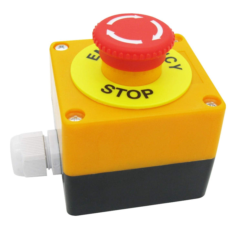 [Australia - AusPower] - TWTADE/Emergency Stop Red Sign Mushroom Push Button Switch Station 1 NC 1 NO 440V 10A Normally Closed Stop Switch Box LA38-11ZS-BOX YJ139-LA38 