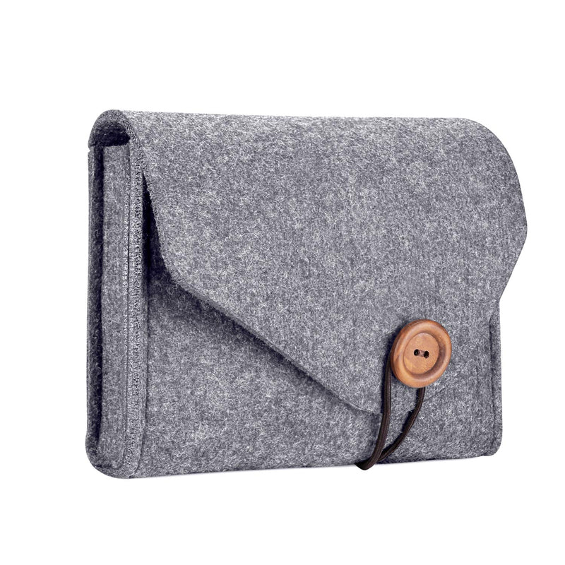 [Australia - AusPower] - ProCase MacBook Power Adapter Case Storage Bag, Felt Portable Electronics Accessories Organizer Pouch for MacBook Pro Air Laptop Power Supply Magic Mouse Charger Cable Hard Drive Power Bank –Gray Grey 
