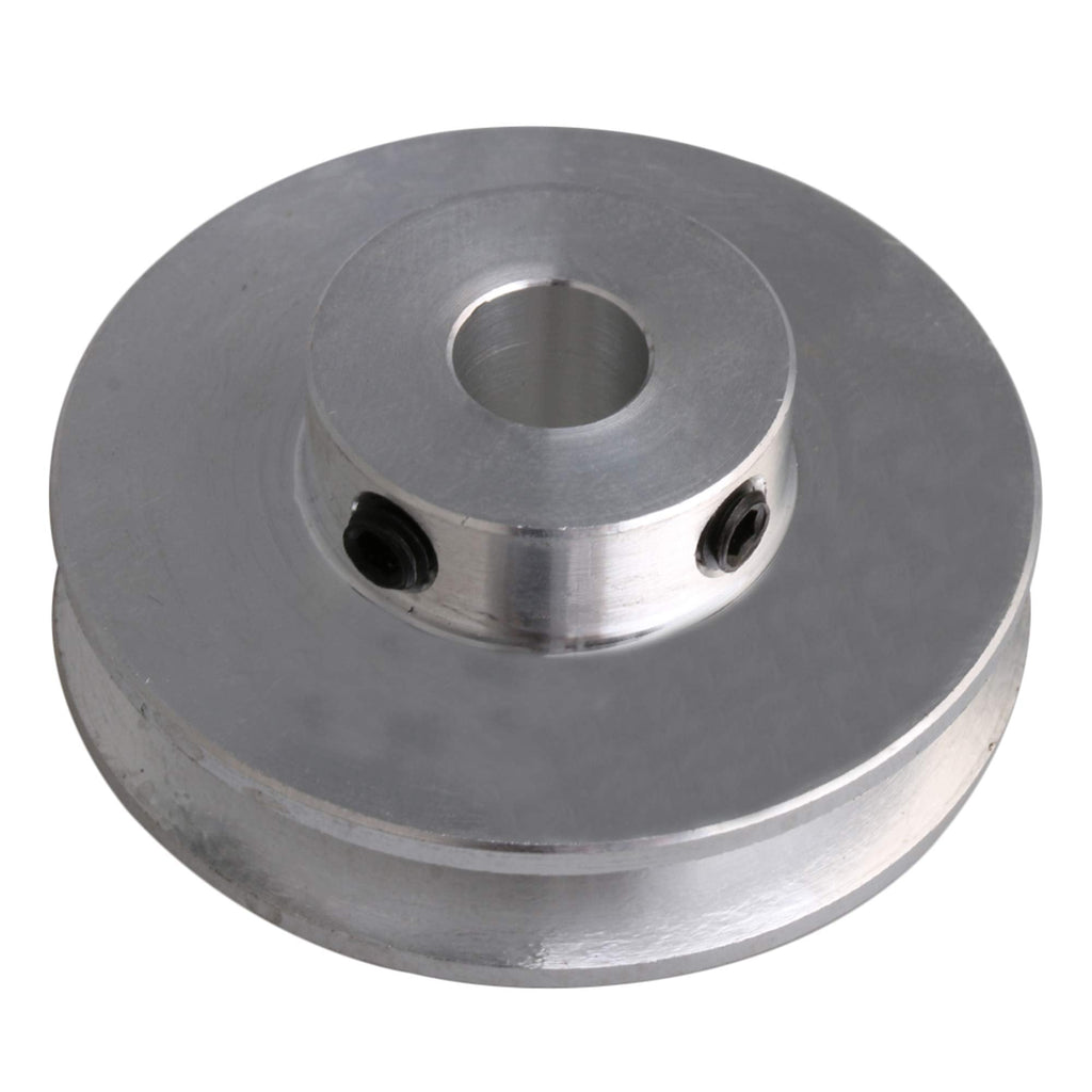 [Australia - AusPower] - BQLZR 41x16x8MM Silver Aluminum Alloy Single Groove 8MM Fixed Bore Pulley for Motor Shaft 3-5MM PU Round Belts 