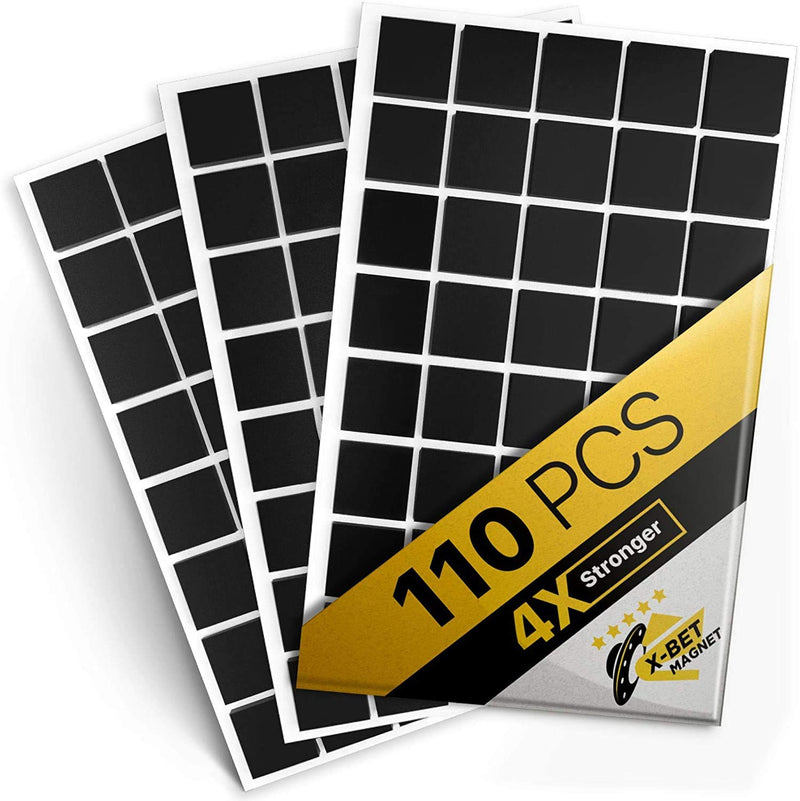 [Australia - AusPower] - Magnetic Squares - 110 Self Adhesive Magnetic Squares (Each 4/5" x 4/5") - Flexible Sticky Magnets - Peel & Stick Magnetic Sheets - Tape is Alternative to Magnetic Stickers, Magnetic Strip and Roll 