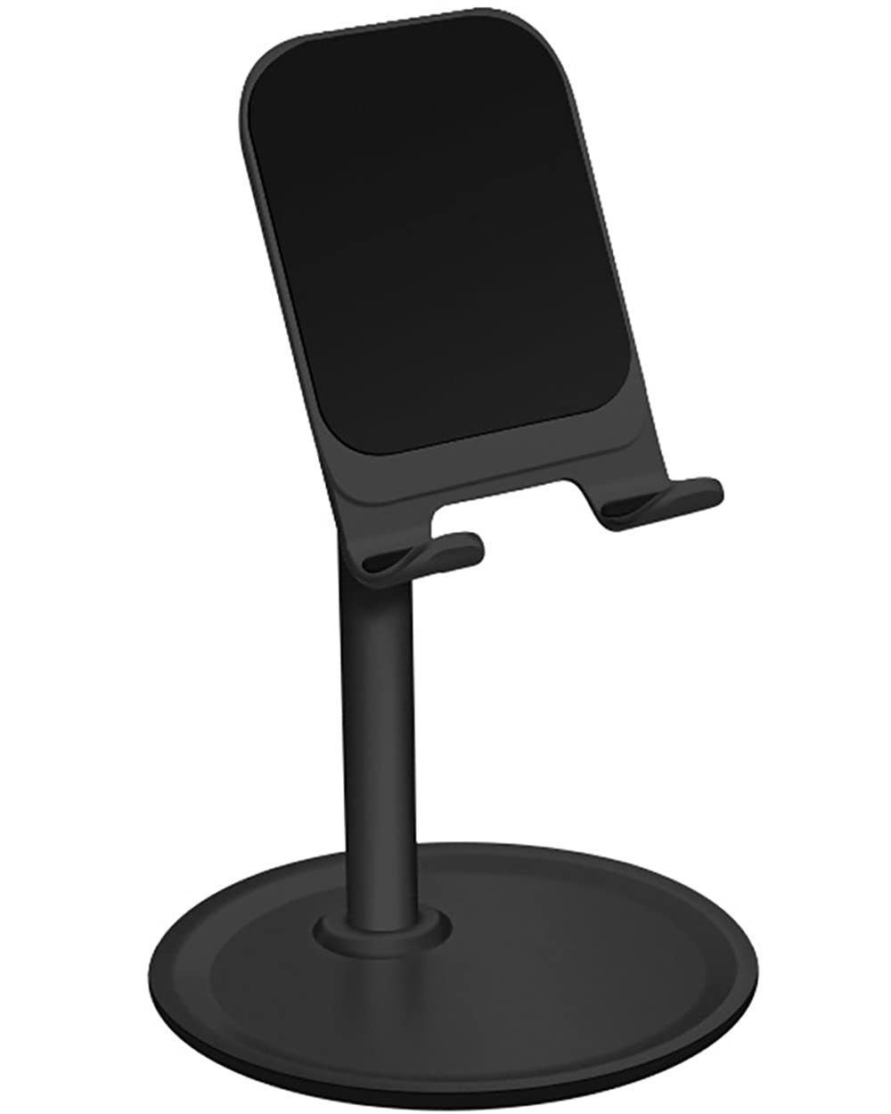 [Australia - AusPower] - SALEX Desk Phone Stand. Black Cell Phone Holder for Office Landline Organizer, Home. Bracket Mount with Anti-Slip Pad, Bottom Storage Space. Handable Cradle for Smartphones and Tablets up to 11". 1 Pack 