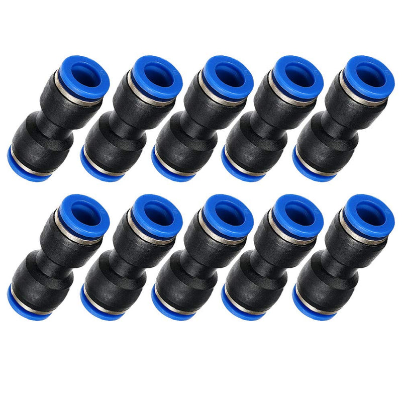 [Australia - AusPower] - Metalwork Plastic Push to Connect Straight Union Tube Fitting, 4mm OD x 4mm OD, Straight Pneumatic Connector (Pack of 10) 4mm x 4mm Metric Tube 