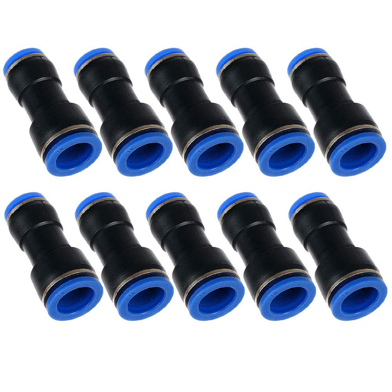 [Australia - AusPower] - Metalwork Plastic Push to Connect Straight Union Pipe Tube Reducer Fitting, 6mm OD x 4mm OD, Reducing Coupler Straight Pneumatic Connector (Pack of 10) 6mm x 4mm Metric Tube 