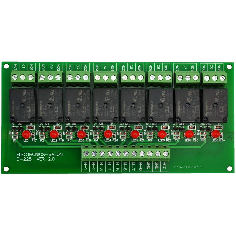 [Australia - AusPower] - Electronics-Salon 8 Channel 10Amp SPDT Power Relay Module Board (Operating Voltage: DC 5V) Operating Voltage: DC 5V 