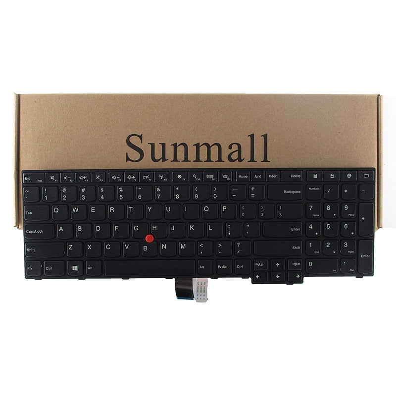 [Australia - AusPower] - SUNMALL Laptop Keyboard Replacement with Frame Compatible with Lenovo Thinkpad E550 E550C E555 E560 E565 Series Laptop Black US Layout 