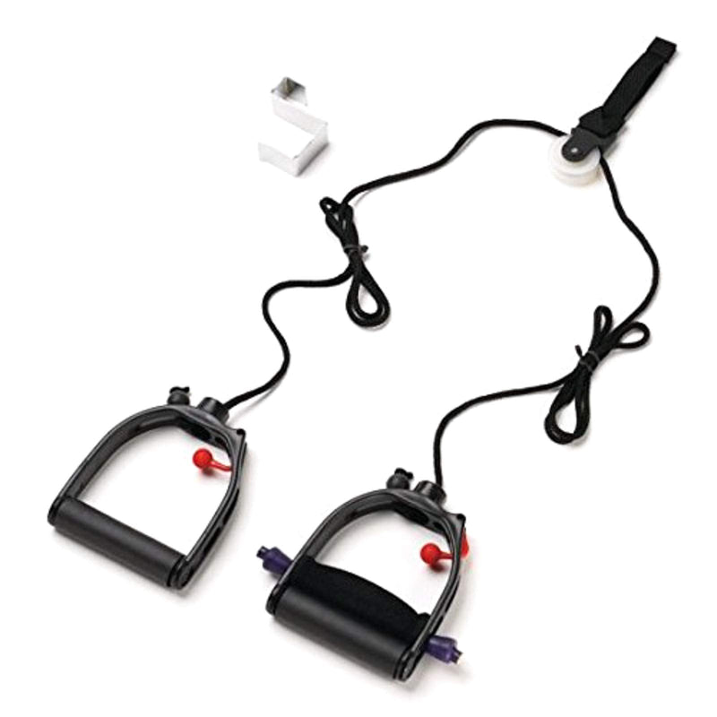 [Australia - AusPower] - Physical Therapy Aids 50924 Lifeline Multi-Use Shoulder Pulley, Black, Deluxe, With Metal Bracket Door Attachment 
