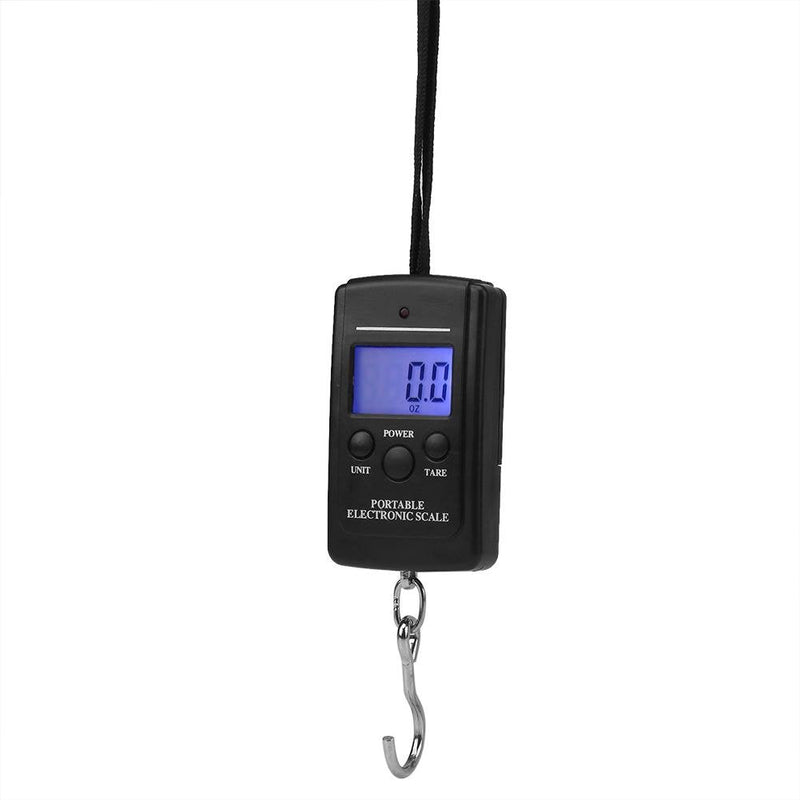 [Australia - AusPower] - Fishing Scale Luggage Portable Handheld Digital Handy Scale Electronic Hanging Travel Luggage Scale Weight Measuring Tool Blue Background Black Word LED LCD Screen 40KG/88lb 