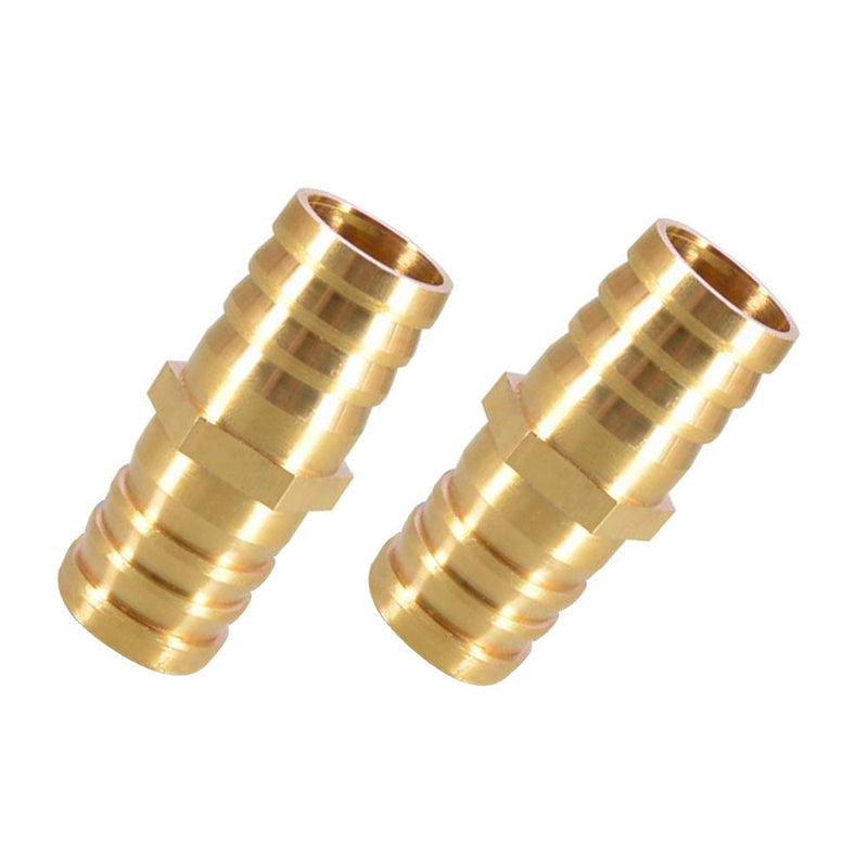 [Australia - AusPower] - Yoebor Brass Hose Barb Fitting 3/4" Barb x 3/4" Barb Union Splicer Mender 19mm Hose ID，39mm-62mm Length (Pack of 2) 
