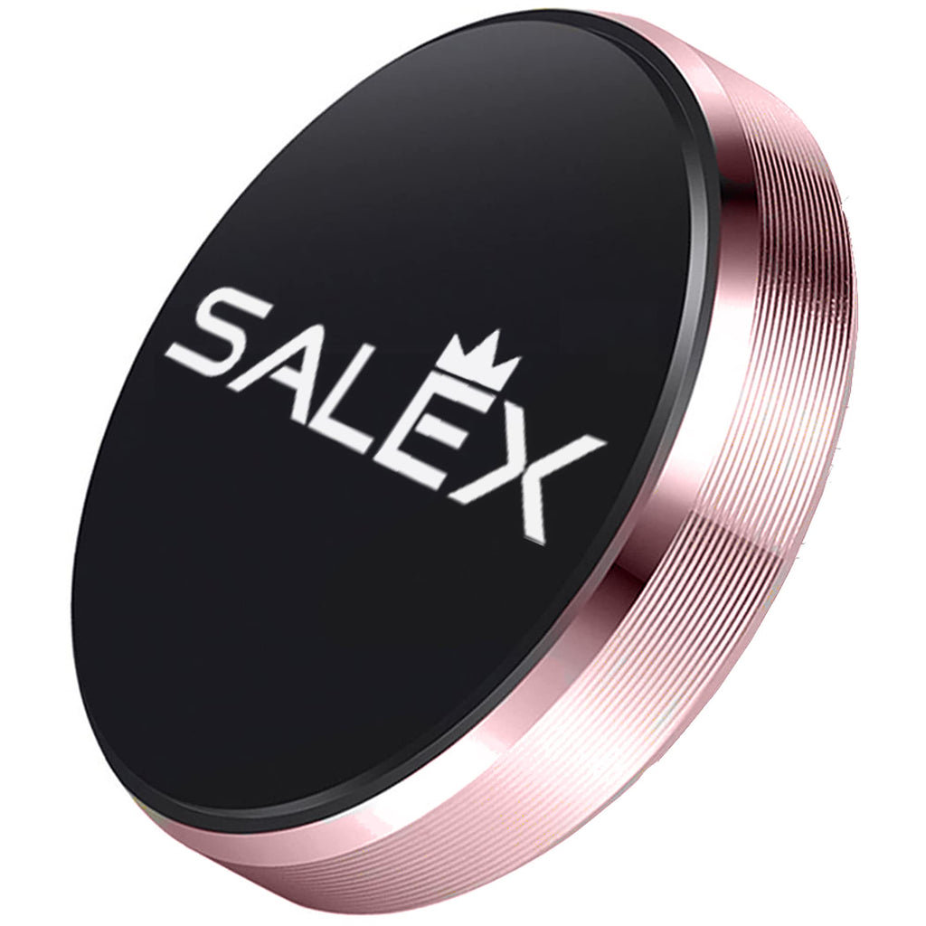 [Australia - AusPower] - SALEX Cute Flat Magnetic Mount. Rose Gold Cell Phone Holder Stick On Car Dashboard, Wall, Windshield, Mirror, Table. Pink Universal Kit Compatible with Smartphones and GPS up to 7 in. for Girls, Women 1 Pack 
