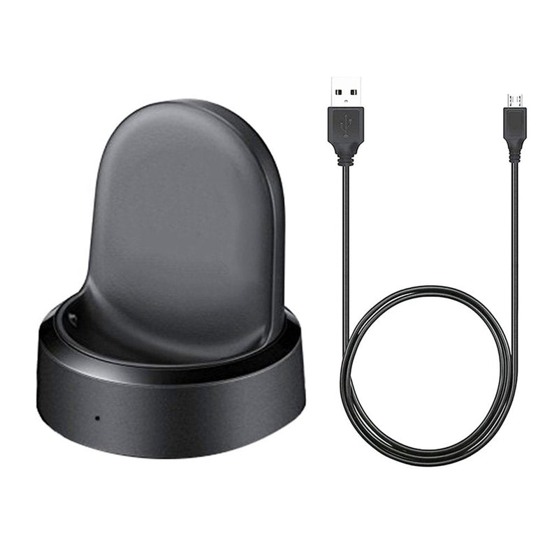 [Australia - AusPower] - Hvshax Compatible with Gear S3 Charging Dock, Replacement Charger for Samsung Gear S3 Froniter / Classic Smart Watch (Black) Black 